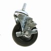 4" Rubber Threaded Caster with Brake